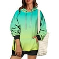 thumbnail image 4 of YUGYXL Womens Neon Print Oversized Sweatshirt Drawstring Pullover Sweatshirt Trendy Gradient Color Tops Fall Fashion Clothes Green XXXXL, 4 of 7