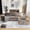 Coffee, variant on Kelyda 104" Modular L-Shape Faux Rabbit Fur Sofa with Chaise, Deep Seat and No Assembly Required, Coffee