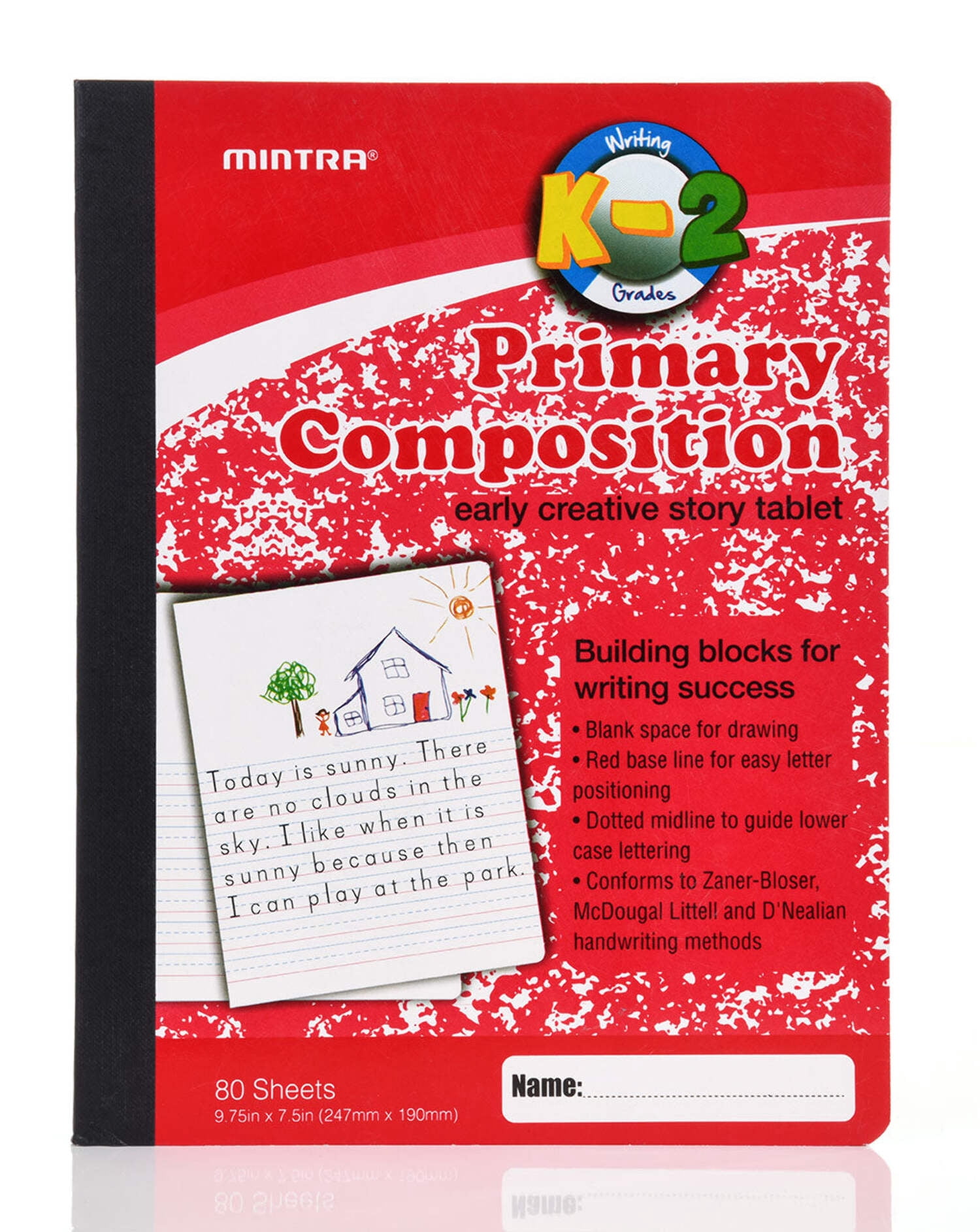 Mintra Primary Composition Notebook 24pk/Case - 1/2 Page - Assorted - Flexible Hardcover - 07294 (04667) - 80 Sheets