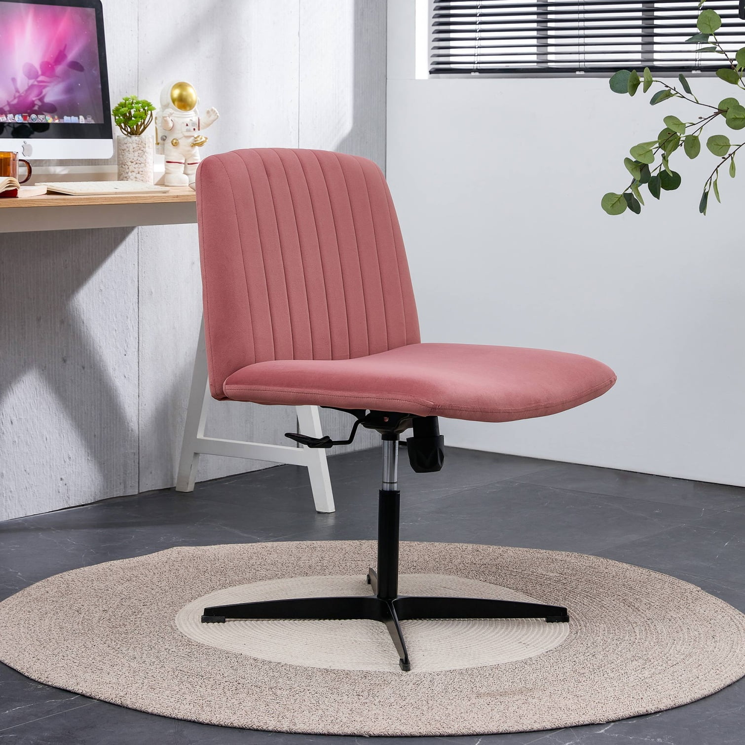 23" Wide 360 °Swivel Armless Office Chair,Height Adjustable Home