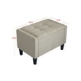 thumbnail image 3 of Home Design Braylen Upholstered 29" Flip Top Storage Bench with Button Tufted Velvet Seat, Spacious Hidden Storage, Modern Rectangular Design for Bedroom or Living Room, Beige, 3 of 6