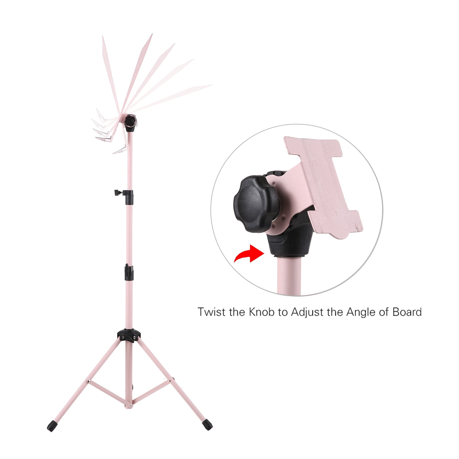 music stands Pink Portable Metal Music Stand Adjustable Detachable for Piano Violin Guitar Sheet Music