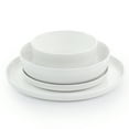 thumbnail image 2 of Gibson Home White Deco 16 Piece Fine Ceramic Dinnerware Set in White, 2 of 5