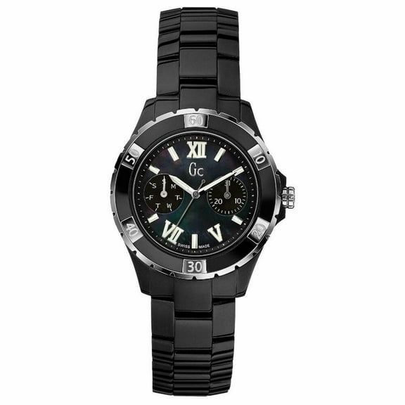 Guess Men's Collection 38mm Black Ceramic Band & Case Sapphire Crystal Quartz Analog Watch X69002L2S