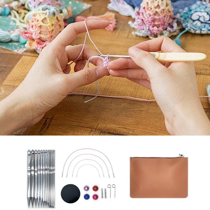 Zecic 12Pcs Tunisian Crochet Hook Set Tunisian Afghan Knitting Hook Needle 3.0mm-10mm