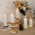 thumbnail image 4 of Pure White Flameless Candles, Battery Operated Candles, Acrylic Flickering LED Pillar Candles with Remote Control and Timer, 3D Wick, Yellow and Blue Glow, D2.2 xH5 5" 6" 7" 8", Set of 5, 4 of 7