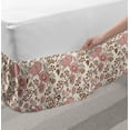 thumbnail image 2 of Floral Bed Skirt, Detailed Blooming Flowers on Branches Buds Vintage, Elastic Bedskirt Dust Ruffle Wrap Around for Bedding Decor, 4 Sizes, Eggshell Salmon, by Ambesonne, 2 of 2