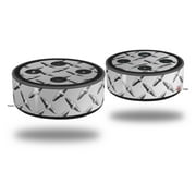 Skin Wrap Decal Set 2 Pack for Amazon Echo Dot 2 - Diamond Plate Metal (2nd Generation ONLY - Echo NOT INCLUDED)