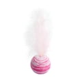 thumbnail image 1 of Juguete de bola texturizada con plumas para gatos en color rosa, ideal para mantener a tu mascota activa y entretenida., 1 of 7