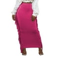 thumbnail image 1 of Liacowi Women High Waist Fringe Bodycon Skirt Side Tassels Long Skirt Ruffle Pencil Maxi Skirt, 1 of 6