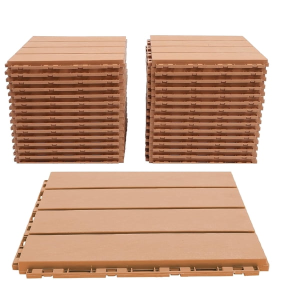 Interlocking Deck Tiles 30 Pack 30 Sq.ft Plastic Interlocking Deck Tiles Dark Gray 12" x 12", Patio Waterproof Flooring for Poolside Balcony Backyard