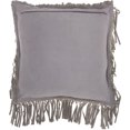 thumbnail image 2 of Mina Victory Couture Nat Hide Fringe Borders Grey 18" x 18" Throw Pillow, 2 of 3