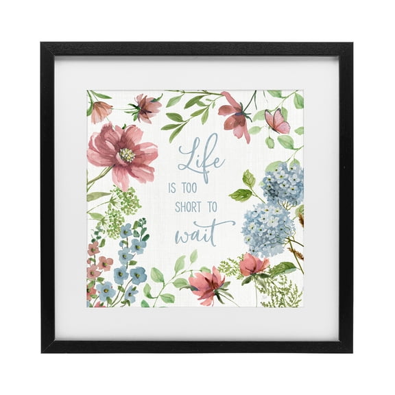 Stupell Industries French Country Too Short To Wait Black Framed Print Under Glass, 13 x 13, by Nan