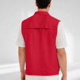 thumbnail image 2 of Leey-World Men's Lightweight Softshell Vest Windproof Sleeveless Jacket for Travel Hiking Running Golf(Red,4XL), 2 of 9