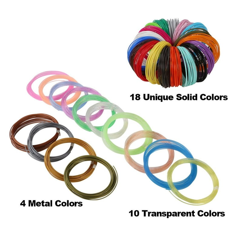 MYNT3D ABS 3D Pen Filament Refill Pack (10 Color, 3M Each)