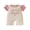 Beige, variant on BemeyourBBs Auntie's Bestie Baby Girl Summer Clothes 0 3 6 12 18 Months Waffled Romper Infant Baby Girls One Piece Outfit Casual Letter Embroidered Ruffled Trim Short Sleeve Jumpsuit Shorts