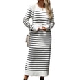 thumbnail image 2 of Dresses for Women 2024 Striped Boho Midi Bodycon Dress Long White Dress Alsol Lamesa, 2 of 6