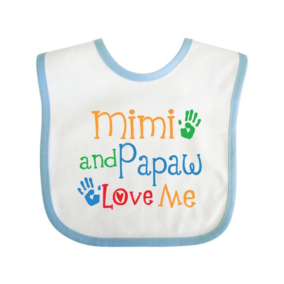 Inktastic Mimi and Papaw Love Me Boys or Girls Baby Bib