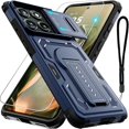 thumbnail image 1 of wonima11 for Motorola Edge 2025 Case with Screen Protector, Slide Camera Cover & Kickstand, Lanyard Strap,Military Grade Shockproof Protective Heavy Duty Non-Slip Phone Case for Moto Edge 2025, Blue, 1 of 1