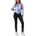 thumbnail image 2 of Chaqueta bomber para mujer Inspire Chic, corte slim, ligera, con cremallera, color azul claro L, 2 of 6