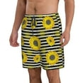 thumbnail image 2 of Goofa Sunflowers On Black And White Stripes Printed Mens Swim Trunks Summer Quick Dry Short Beach Swimwear Bathing Suits-Medium, 2 of 9