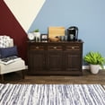 thumbnail image 6 of Sunnydaze 52" Solid Pine Sideboard Cabinet with 3 Doors 3 Drawers Adjustable Shelf, Dark Brown, 6 of 16