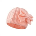 thumbnail image 4 of Winter warm knit baby hat for girls cotton lined baby hat for girls-Pink, 4 of 5