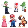 thumbnail image 1 of Paquete de 6 juguetes Mario Bros Super Mario Princess, Turtle, Mushroom, Gorilla, Super Mario Action Figures Birthday Cake Topper Party Supplies, 1 of 4