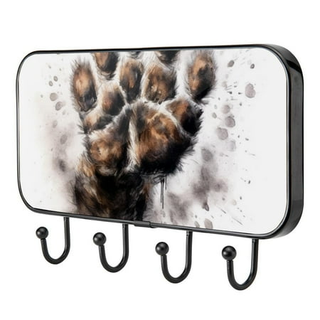 

Paw Print Self Adhesive Towel Coat Wood Iron Hooks for Home Keys Door Outdoor Home Improvement Utility Hook