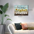 thumbnail image 6 of Farmhouse Sunflower Wall Art Butterfly Religion Christian Bible Verse Pictures Wall Decor Scripture Quotes Canvas Painting Print Artwork Framed for Living Room Bedroom Bathroom 16"×12", 6 of 6