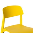 thumbnail image 3 of Fabulaxe Modern Plastic Dining Chair with Beech Wood Legs, Yellow (Set of 2), 3 of 7