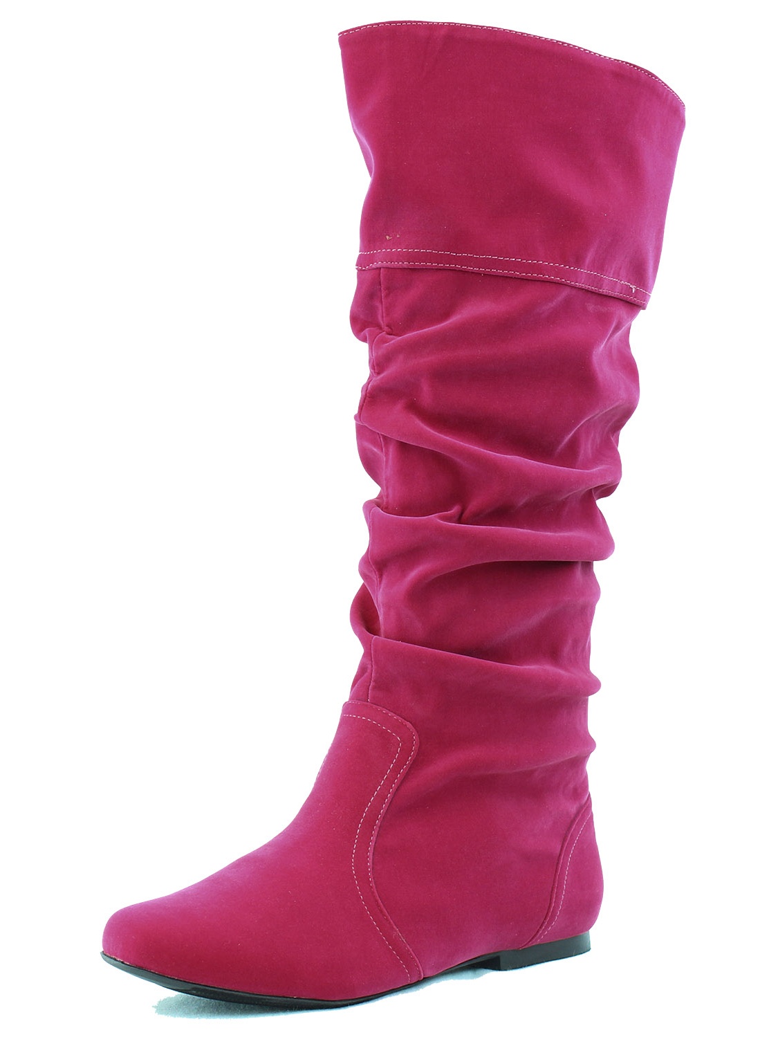 fuchsia knee high boots