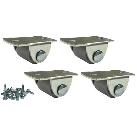 Elegent Upholstery Roulettes 5/8 Pieds' Profil Bas Non Pivotant Plaque de Roue Fixe avec Vis - Ensemble de 4