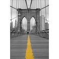 thumbnail image 2 of Anonymous 11x14 Black Ornate Wood Framed with Double Matting Museum Art Print Titled - Brooklyn Bridge Couple, 2 of 4