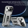 thumbnail image 5 of Allytech iPhone 15 Plus Case with Kickstand, Sliding Camera Lens Protector Rugged Hybrid Military Grade Shockproof Bumper Phone Case for Apple iPhone 15 Plus - Silver, 5 of 10