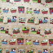 JAM Industrial Bulk Wrapping Paper, 1/Pack, Christmas Train Gift Wrap, 1042.5 Sq Ft (1/2 Ream)