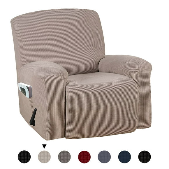 Washable Thickened Armchair Wing Chair Slipcover Recliner Chair Slip Cover Stretch Sofa Protector w/ Pocket
