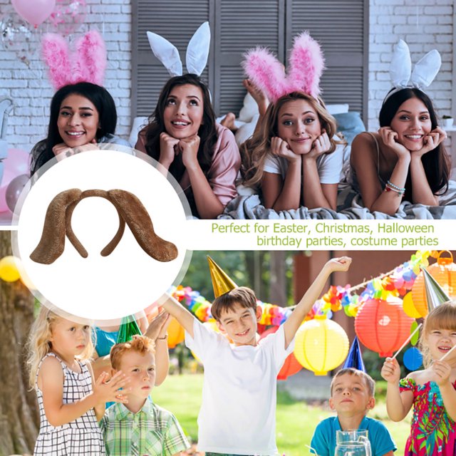 Diademas Diademas con orejas de animales de peluche, aro de pelo bonito ajustable, regalos para niños y adultos para mujeres