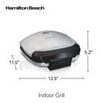 thumbnail image 2 of Hamilton Beach Electric Indoor Grill, 6-Serving, Large 90 sq. in. Nonstick Easy Clean Plates, Floating Hinge for Thicker Foods, 1200 Watts, 6.38"D x, 2 of 8