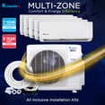thumbnail image 3 of Klimaire 35,000 BTU 5-Zone 23.1 SEER2 Wall Mounted Mini Split Heat Pump System w/ All Inclusive Installation Kits ( 4x 9,000 BTU + 12,000 BTU) - R454B, 3 of 7