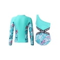 thumbnail image 2 of Zaldita Girls Rash Guard Set 2-Piece Long Sleeve Swimsuit Kids Bathing Suit UPF50 Quick Dry Swimwear Zipper Leaf 8, 2 of 7