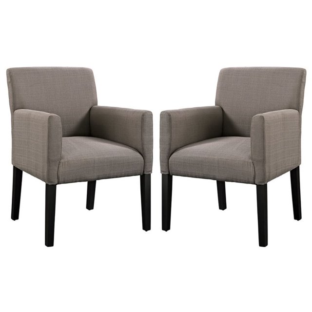 Hawthorne Collections Chaise d'Appoint en Gris (Lot de 2)