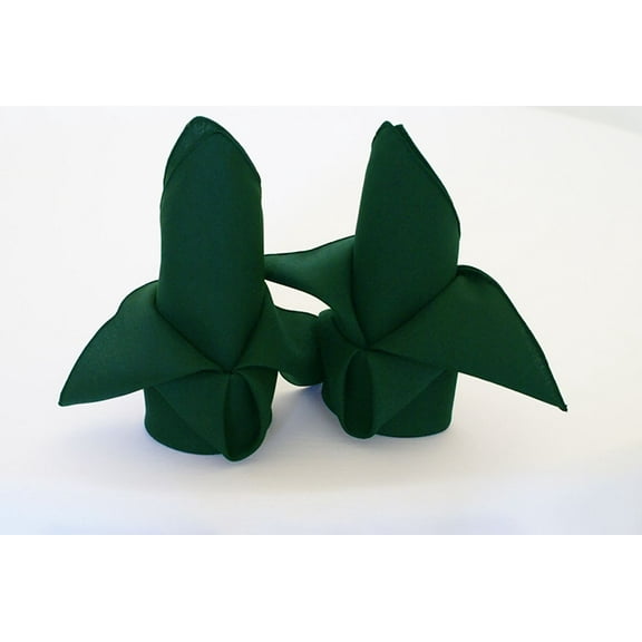 Wedding Linens Inc. (10 pcs) 17" x 17" Polyester Linen Napkins - Hunter Green / Holly Green
