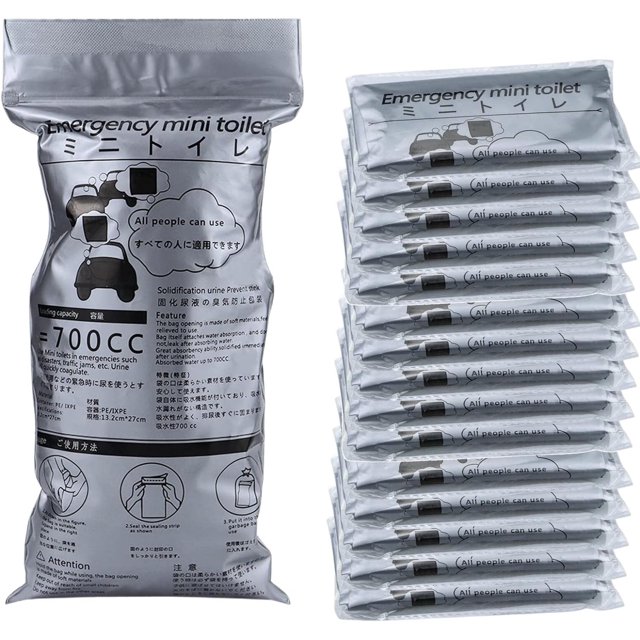 Bolsa para orinal desechable, bolsas portátiles para orinar para acampar, 700ml, 16 Uds., bolsas para orinar de viaje, inodoro para coche, orina portátil de emergencia para atascos de tráfic
