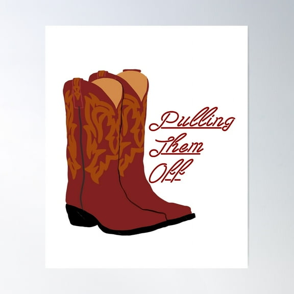 Red Cowboy Boots Poster Wall Art, Modern Wall Decor For Living Room Bedroom, 8x12 UNFRAMED