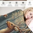 thumbnail image 3 of Orinice Rustic Deer Blanket Mid Century Throw Blanket Fuzzy Plush Super Soft Warm Deer Decor Stuffed Animal Blanket Gifts for Boys Girls Kids Adult Men Women 60x80in, 3 of 6