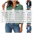 thumbnail image 5 of WAGUTH Vintage Denim Cropped Jacket for Women Lapel Button Down Long Sleeve Classic Jean Jacket Casual Street Daily Outerwear, 5 of 7