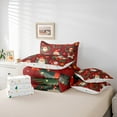 thumbnail image 5 of Manfei Vintage Santa Claus Bedding Comforter Set 7pcs, Green Red Flower Plant Queen Bedding Sets, Teens Kids Child Reversible Queen Sheet Sets, Luxury Bedroom Decor, 5 of 7