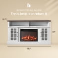 thumbnail image 2 of BELLEZE 58" TV Stand with 23" Electric Fireplace, Fireplace TV Console for TVs up to 65", Home Entertainment Center with Storage Cabinet and Adjustable Shelves - Astorga (White), 2 of 7