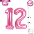 thumbnail image 5 of Number Balloon 40 Inch for Birthday Decorations, Large Foil Balloon Numbers, Mylar Giant Birthday Balloon for Boy Girls Women Men, 5 of 18